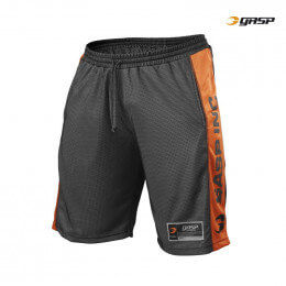 N01 MESH SHORT - Noir-Orange